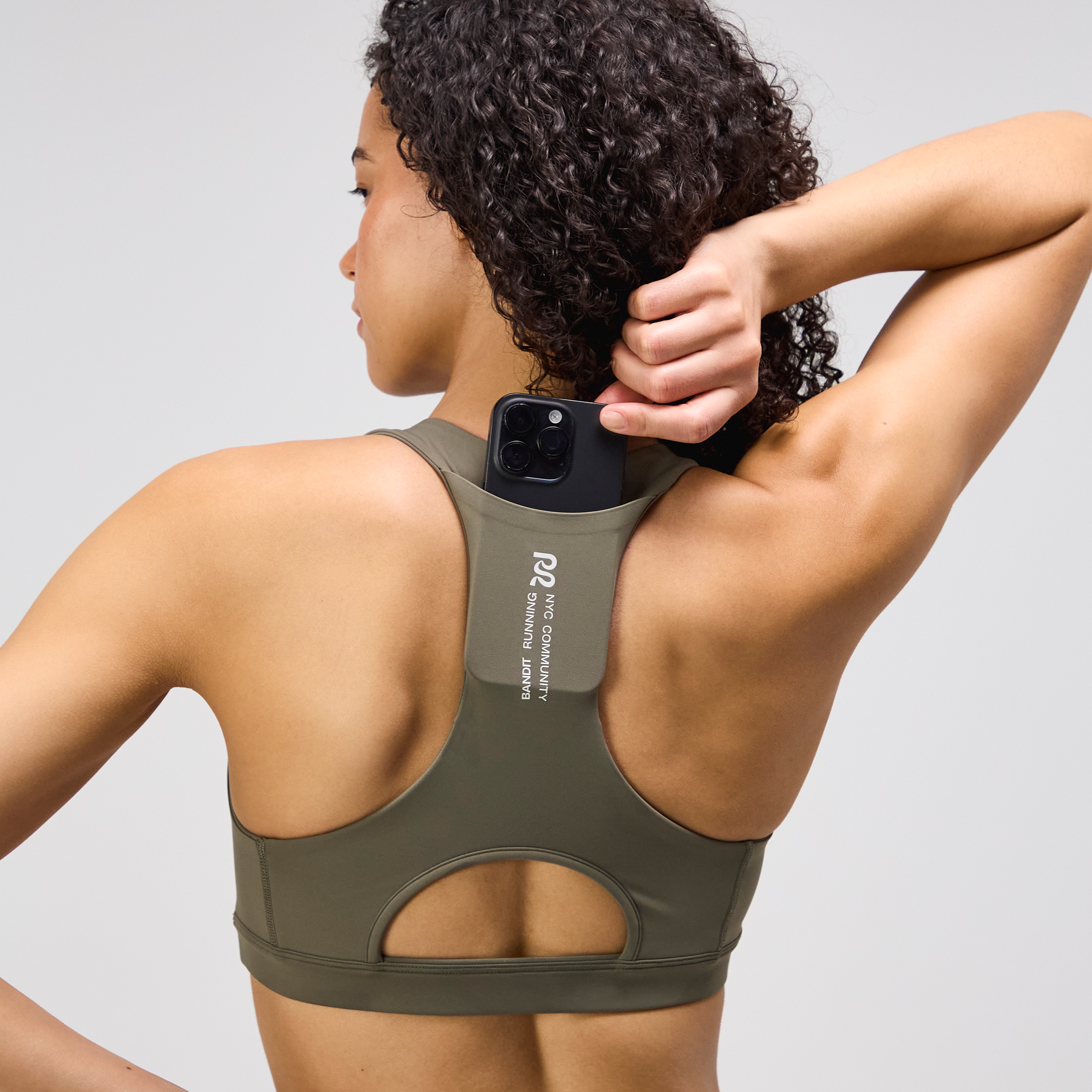 Stamina™ Scoop Neck Run Bra - Fatigue