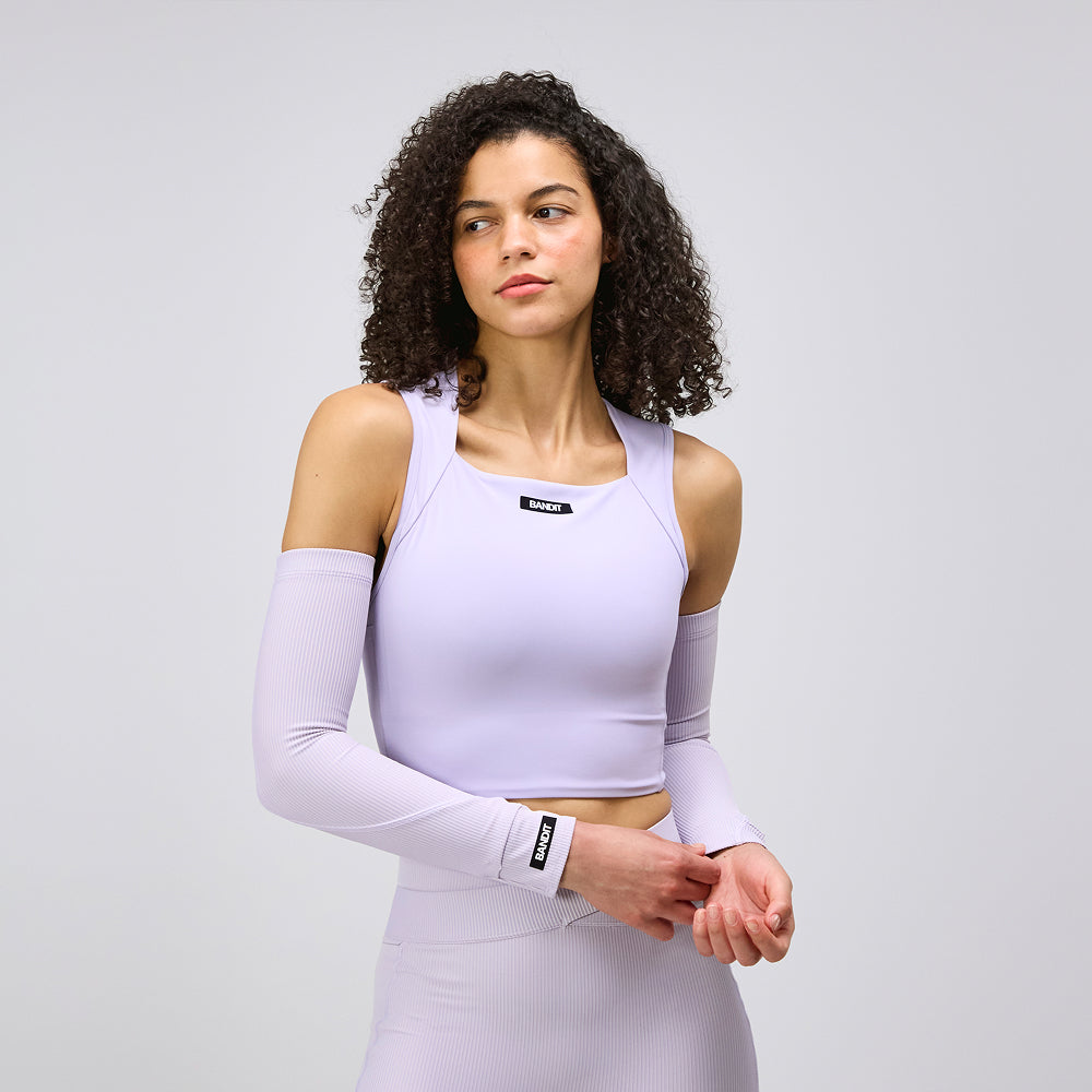 Striped Cadence™ Compression Sleeves - Light Thistle