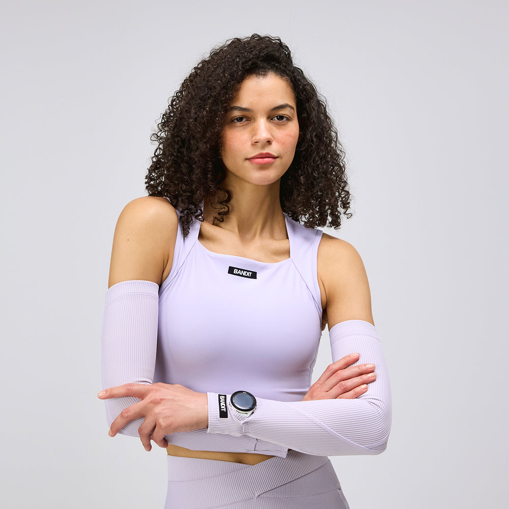 Striped Cadence™ Compression Sleeves - Light Thistle
