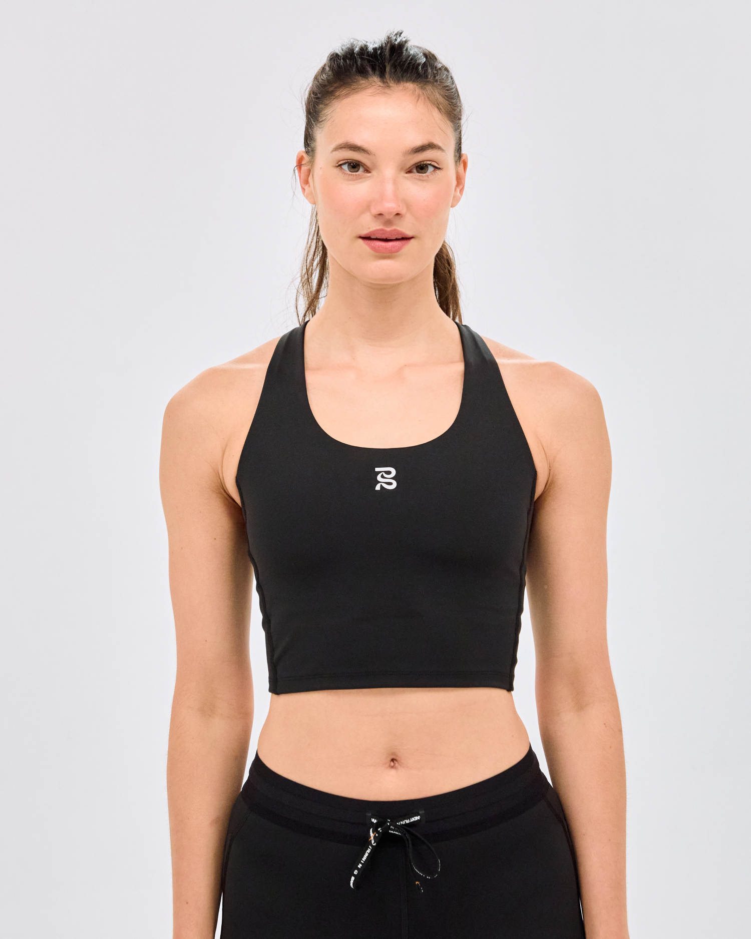 Stamina™ Scoop Neck Race Crop - Black