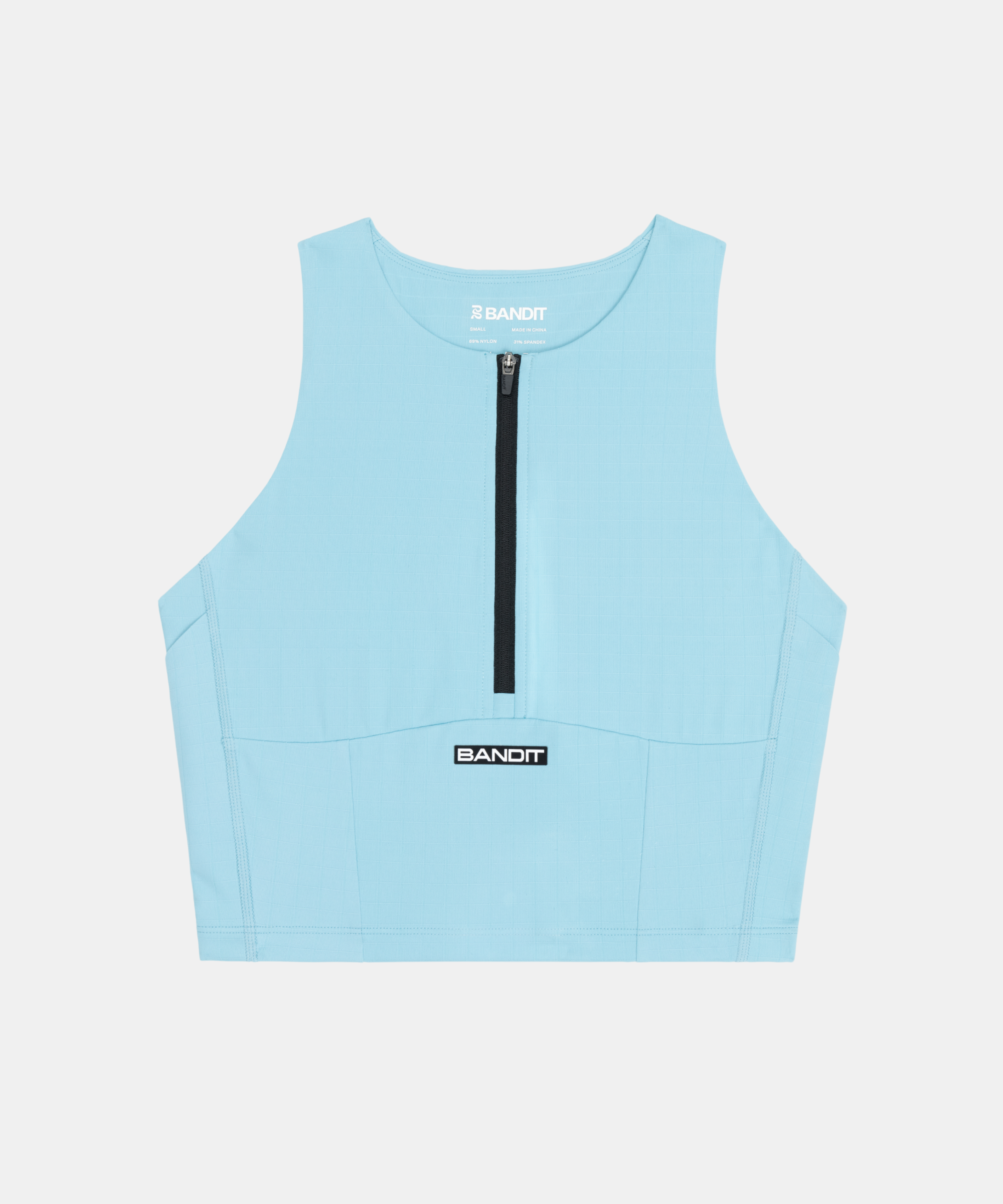 Gridlock™ Zip Front Race Crop - Vintage Blue