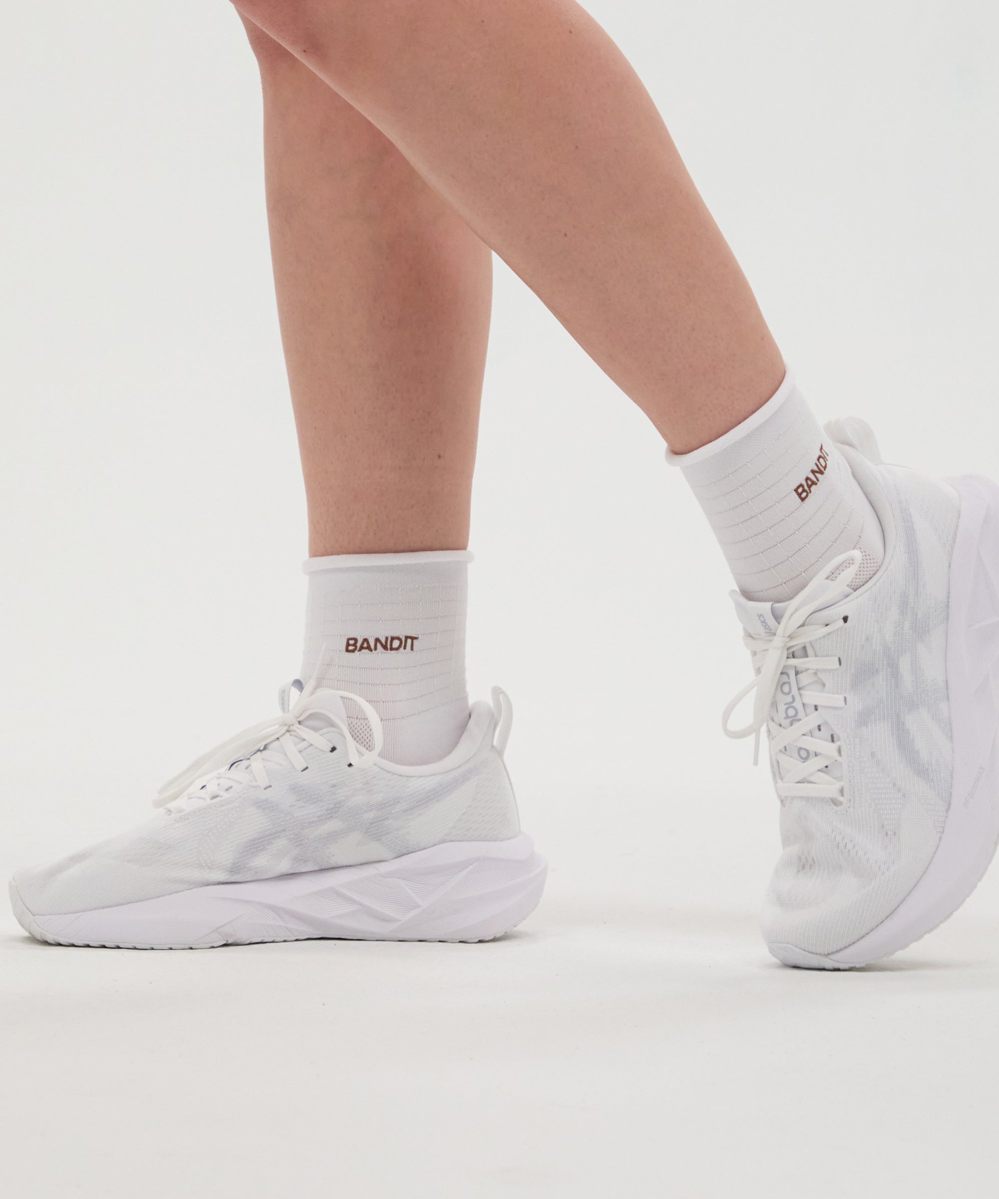 Grid Knit™ Run Socks - White with Baked Clay (2 Pack)