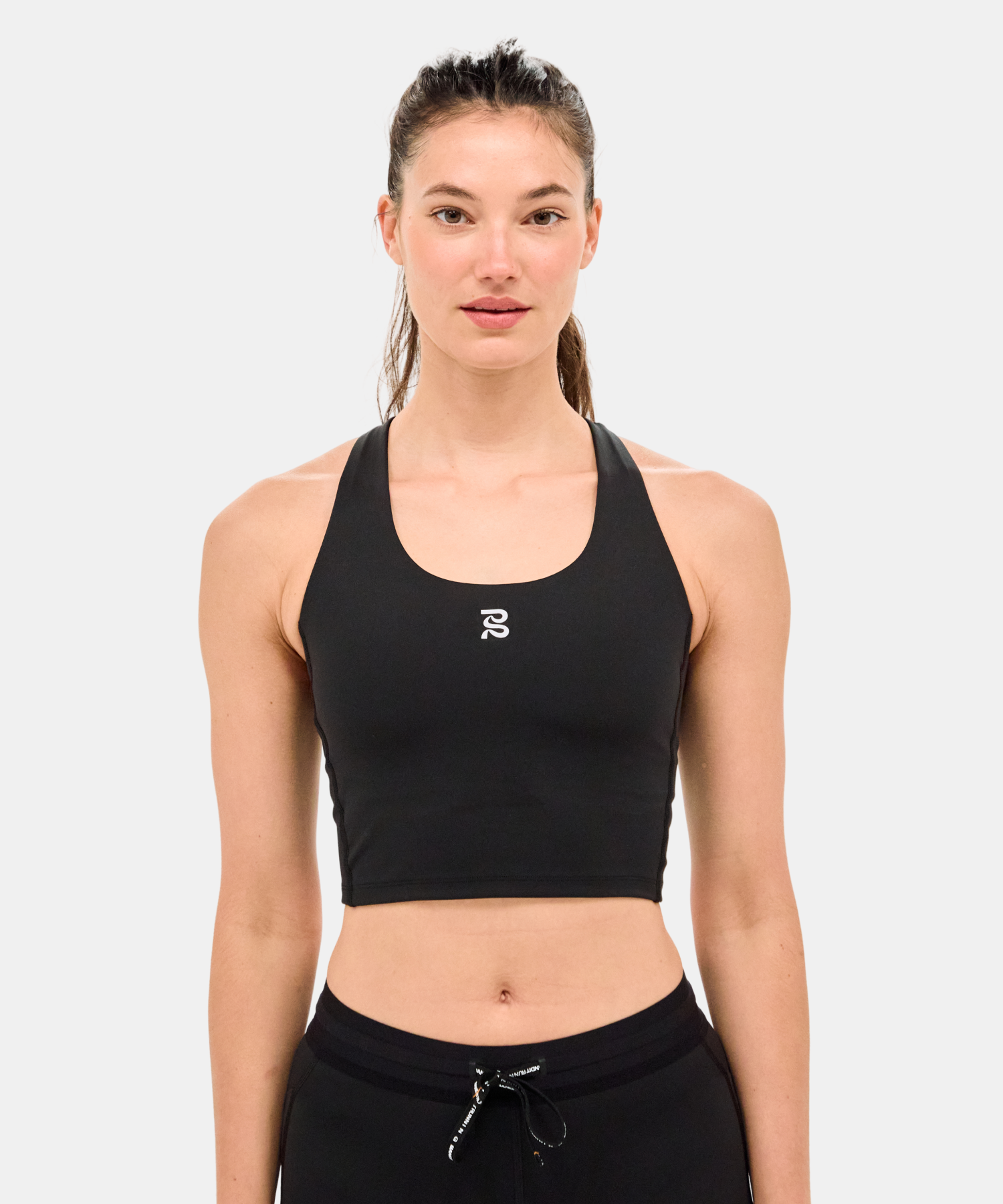 Stamina™ Scoop Neck Race Crop - Black