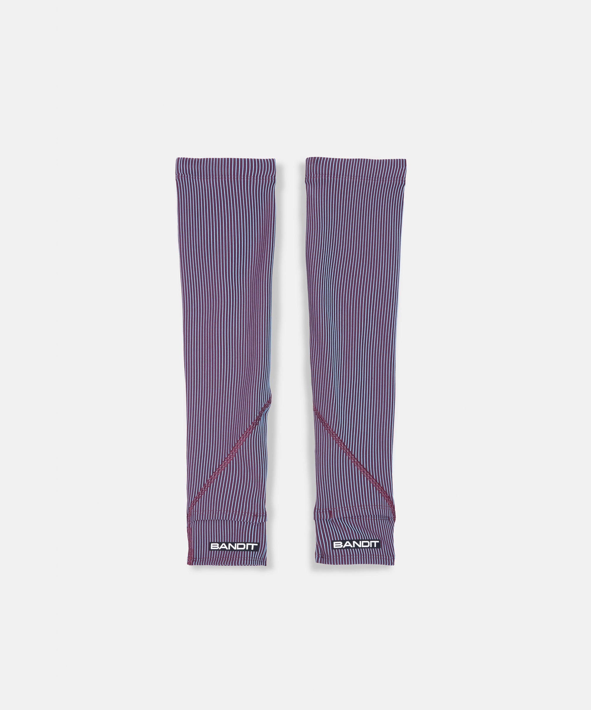 Striped Cadence™ Compression Sleeves - Fig / Vintage Blue