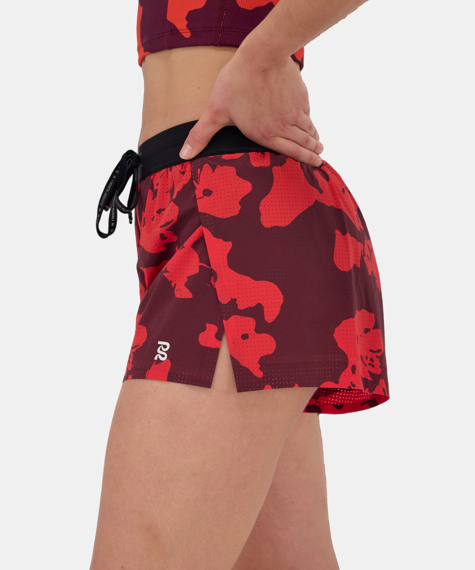 Vento™ 3" Splitty Short, Women's - Fleura, Fig / Intense Red