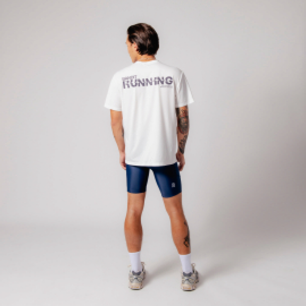 Drift™ Graphic Performance Tee "Bandit Running" - White