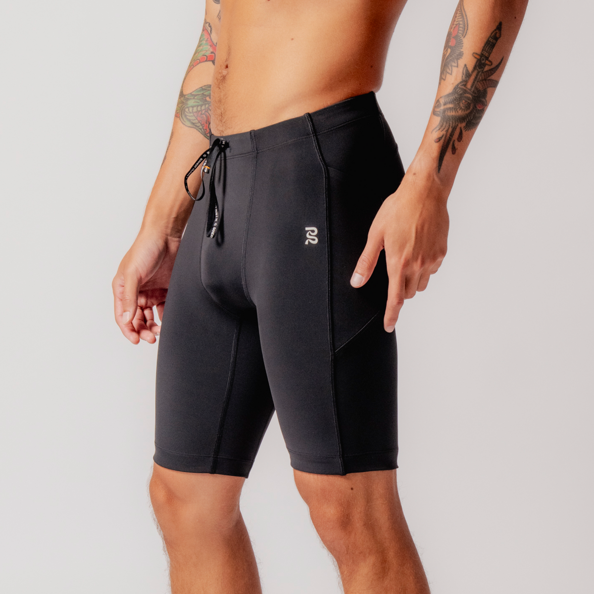 Stamina™ Half Tights with Side Pockets - Black