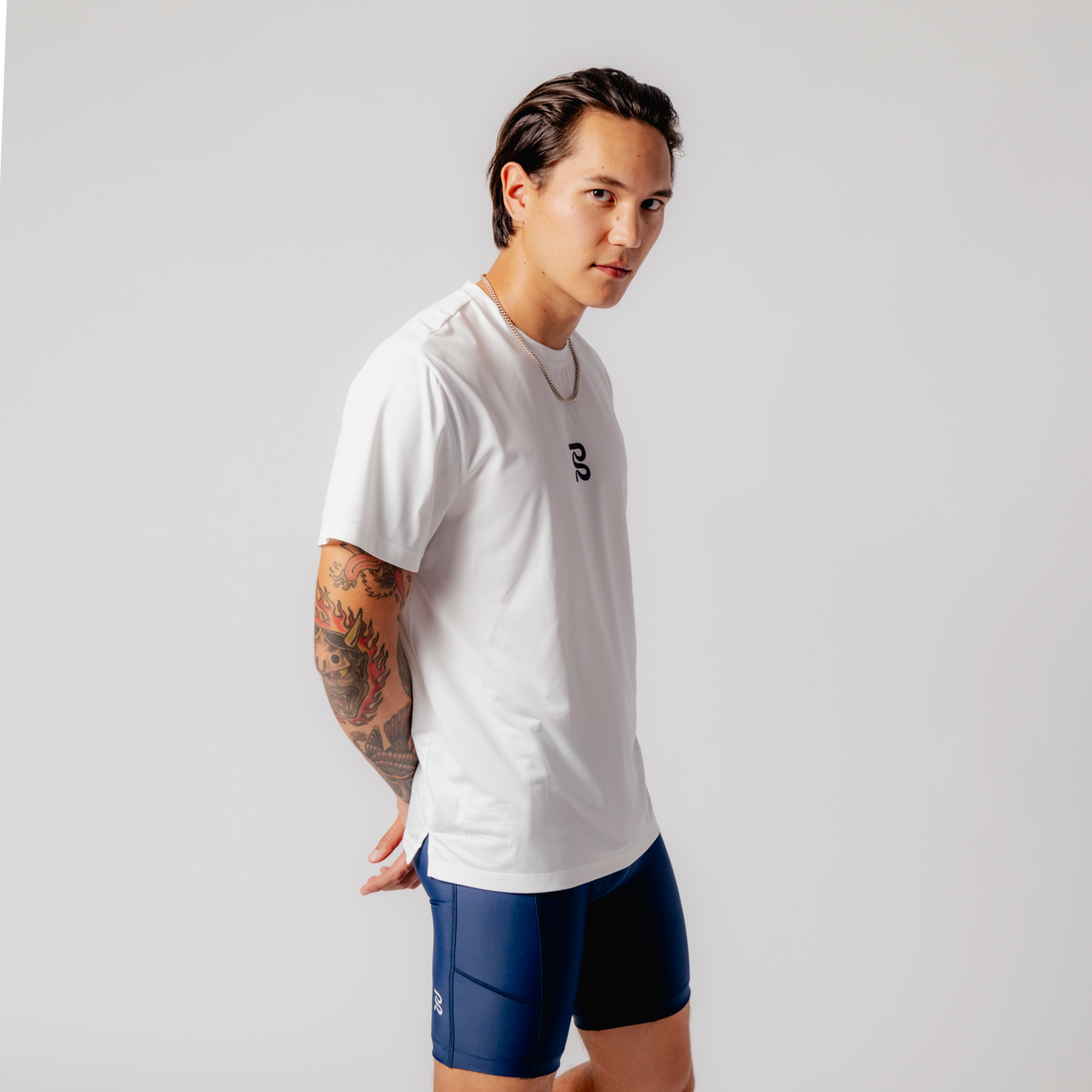 Drift™ Graphic Performance Tee "Bandit Running" - White