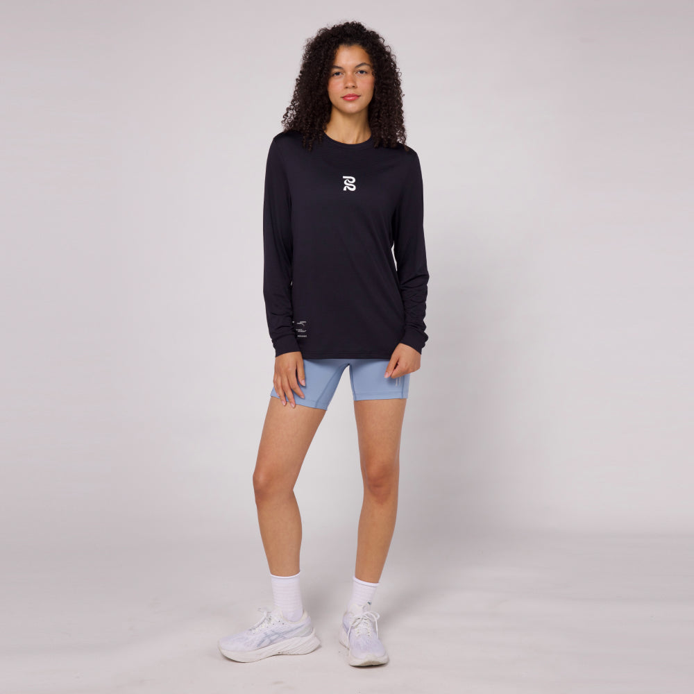 Micromesh™ "For the Long Run" Long Sleeve Tee - Unisex, Black