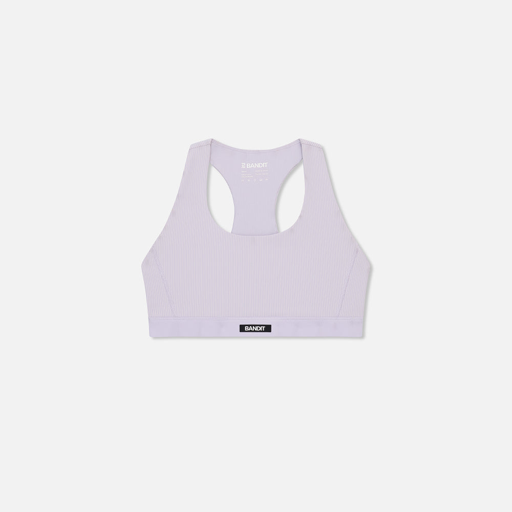 Striped Cadence™ Scoop Neck Run Bra - Light Thistle