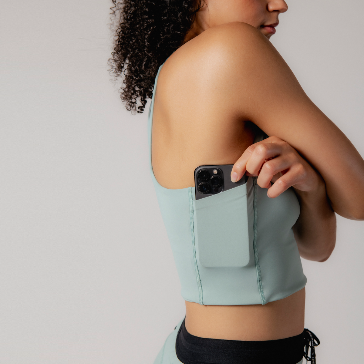 Stamina™ Square Neck Run Crop - Haze