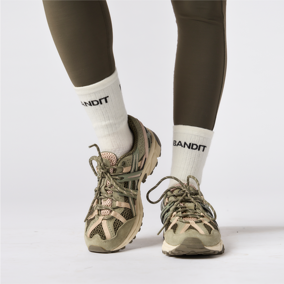 Merino Wool Run Quarter Socks - White with Black - 2 Pack