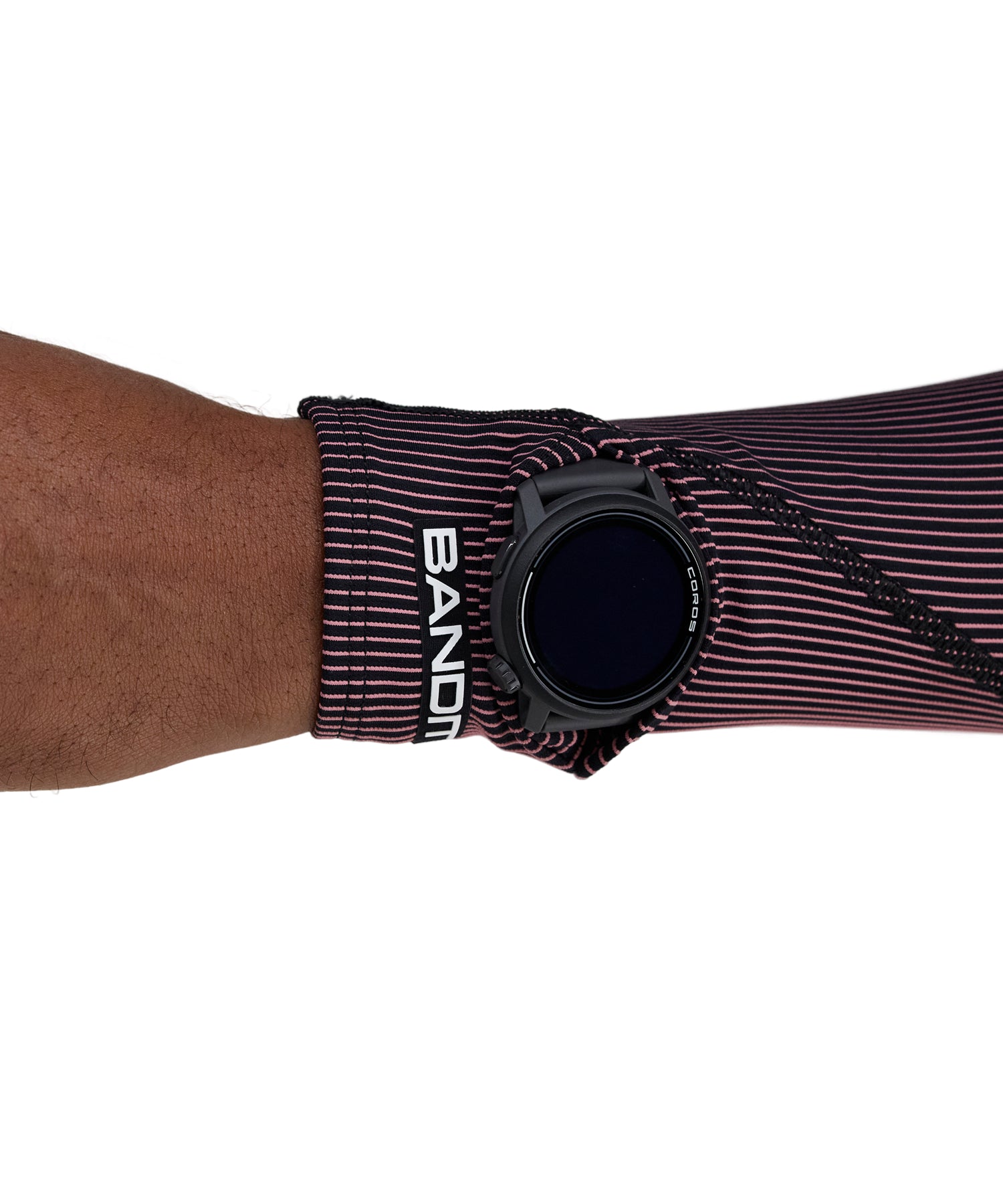 Striped Cadence™ Compression Sleeves - Black / Mauve