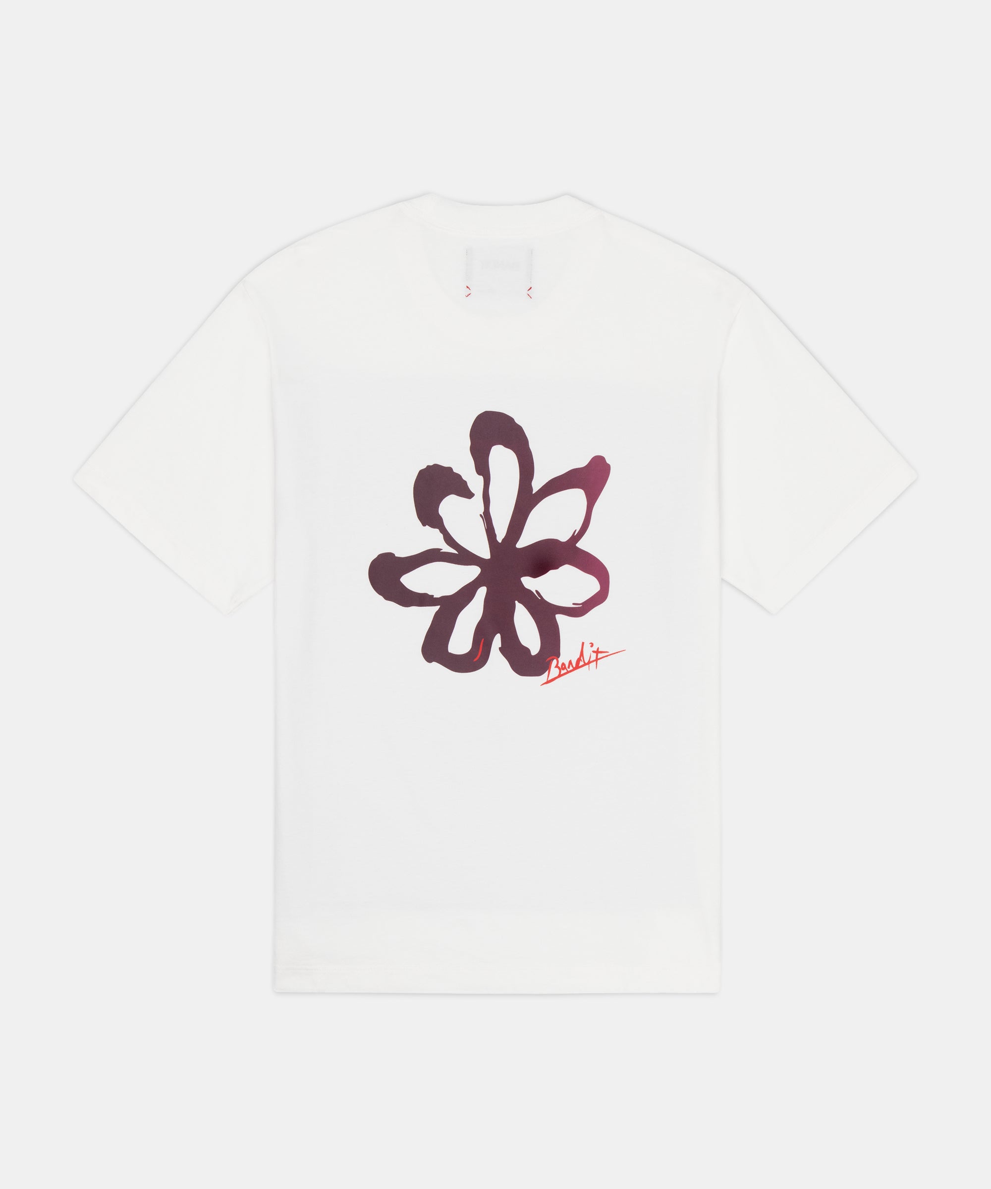 Painted Flower Cotton Tee, Unisex - White