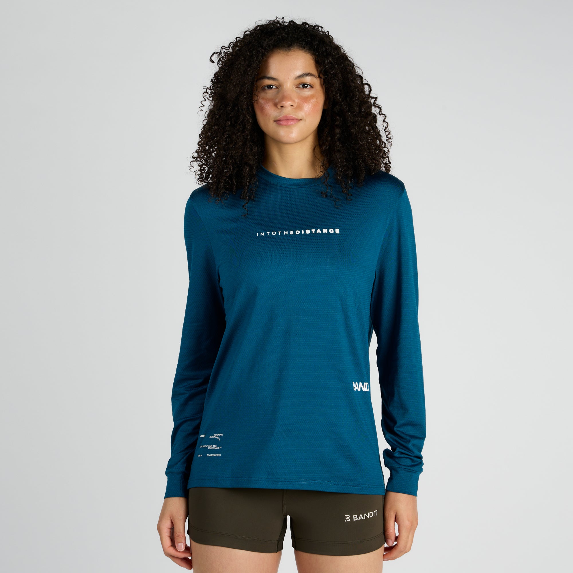 Micromesh™ "Into the Distance" Long Sleeve Tee - Unisex, Deep Teal