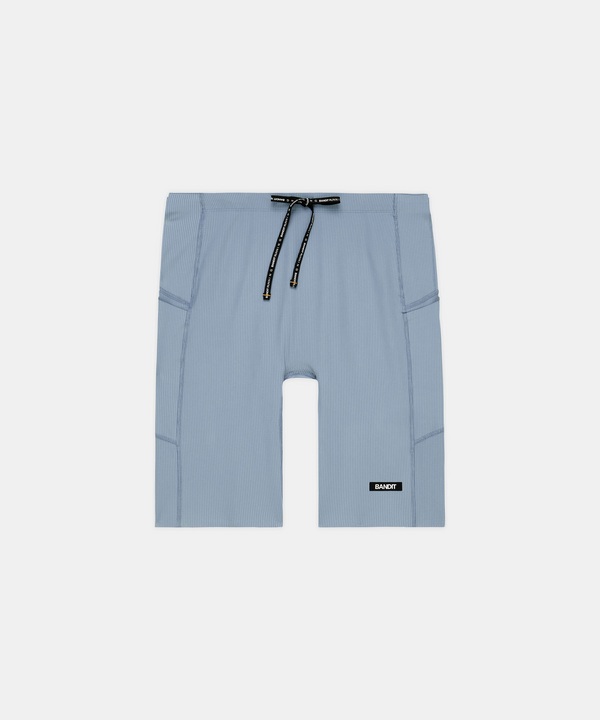 Men's Striped Cadence™ Half Tights - Steel Horizon / Pavilion Blue
