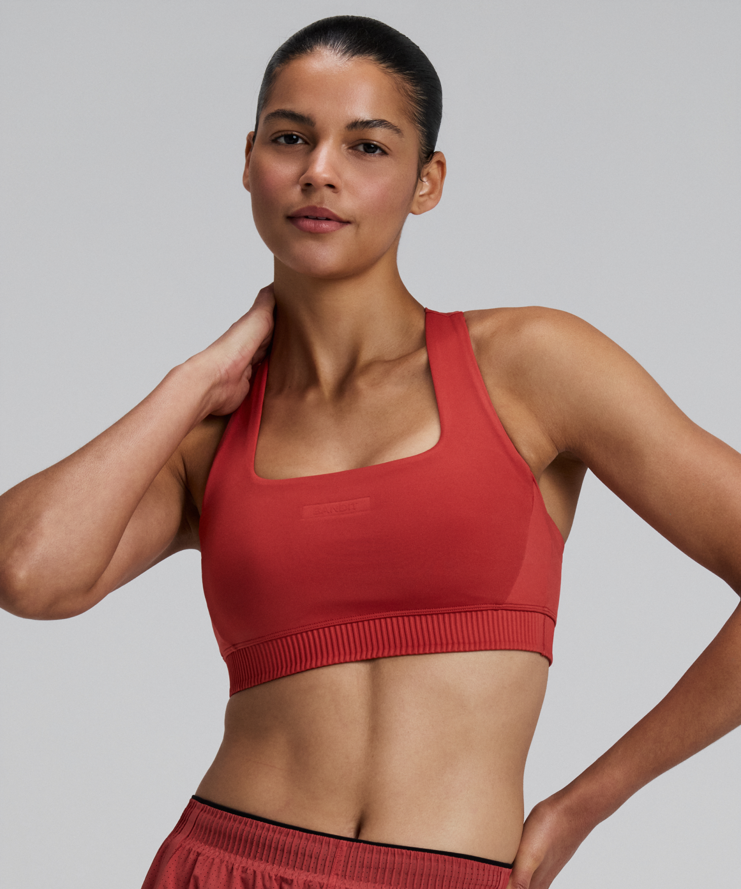 Women's Stamina-V™ Square Neck Run Bra - Rusted Apricot