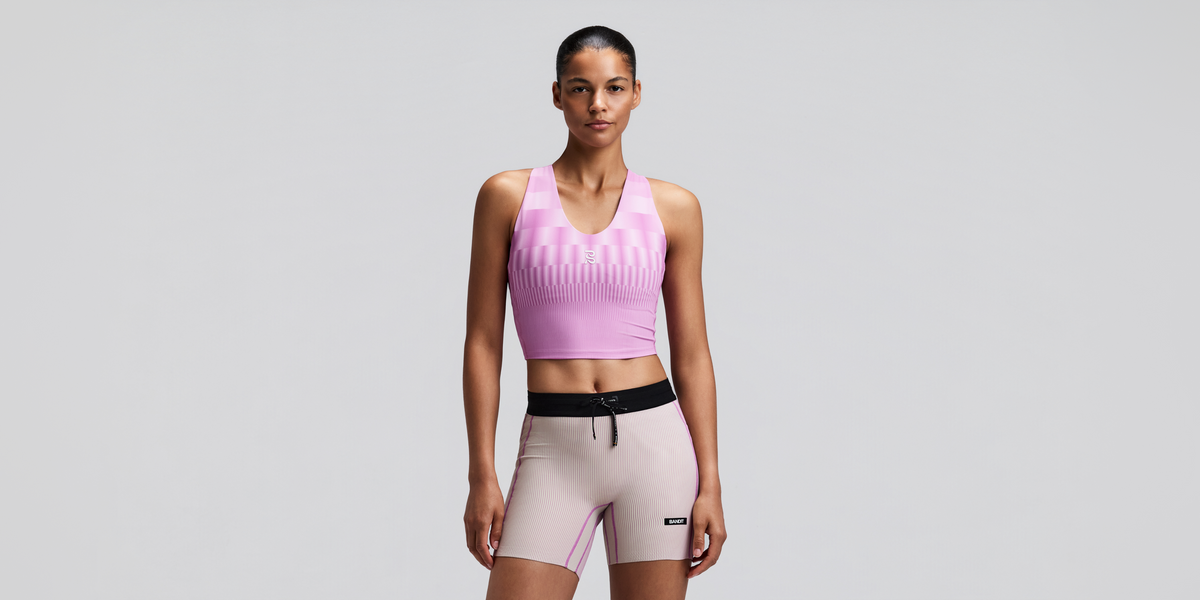 Women's Vanisher™ V-Neck Race Crop - Growing Grid - Orchid