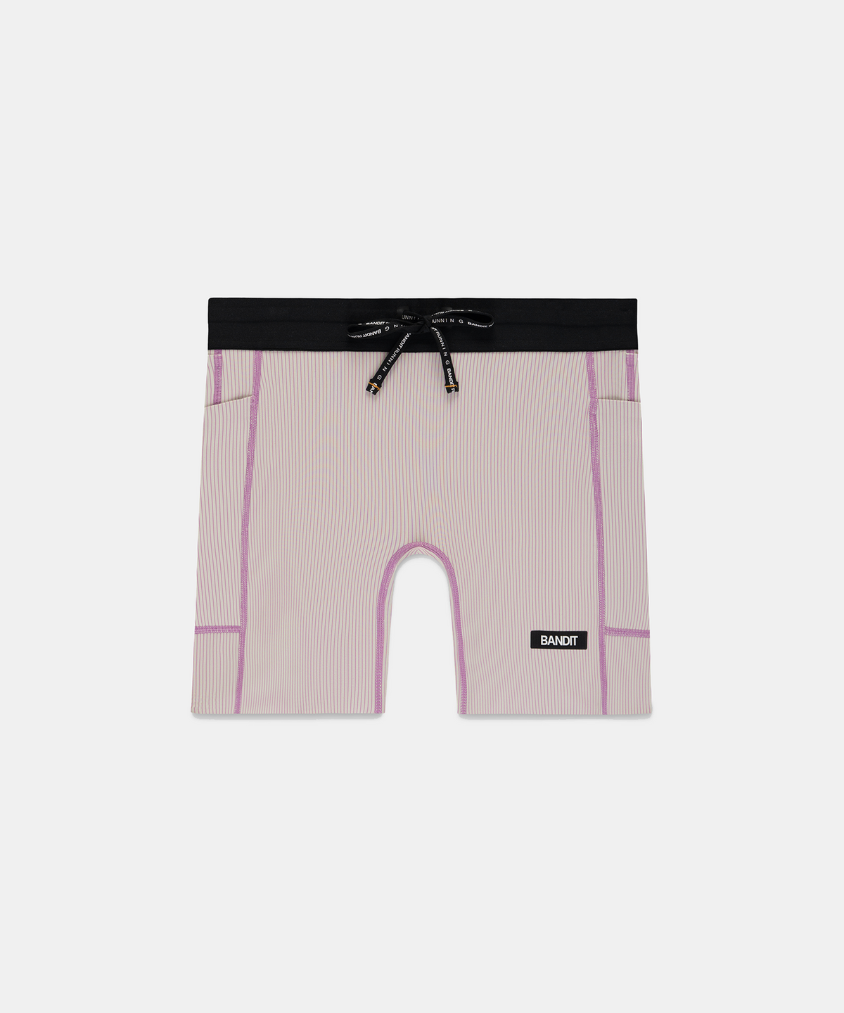 Women's Striped Cadence™ 5" Compression Shorts - Plaster / Orchid
