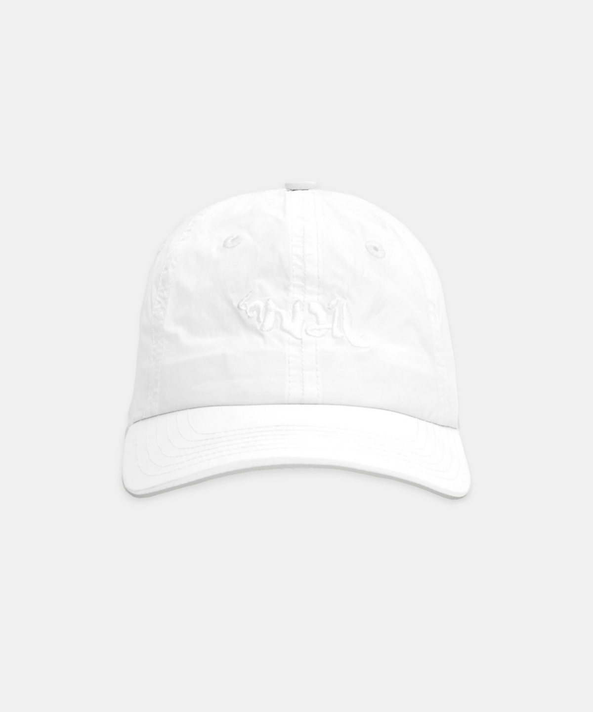 Embroidered Bandit Nylon Dad Hat - White