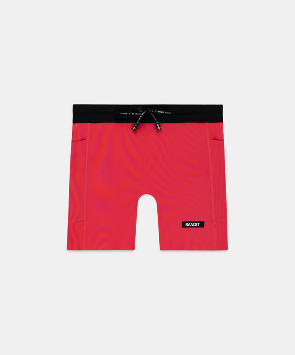 Women's Striped Cadence™ 5" Compression Shorts - Poppy / Azalea