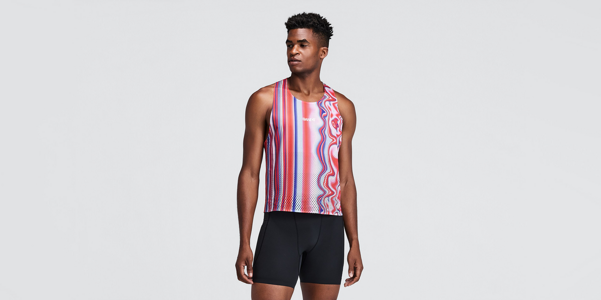 Men's Shredder™ Shorty Race Singlet - Melted Stripe Gradient