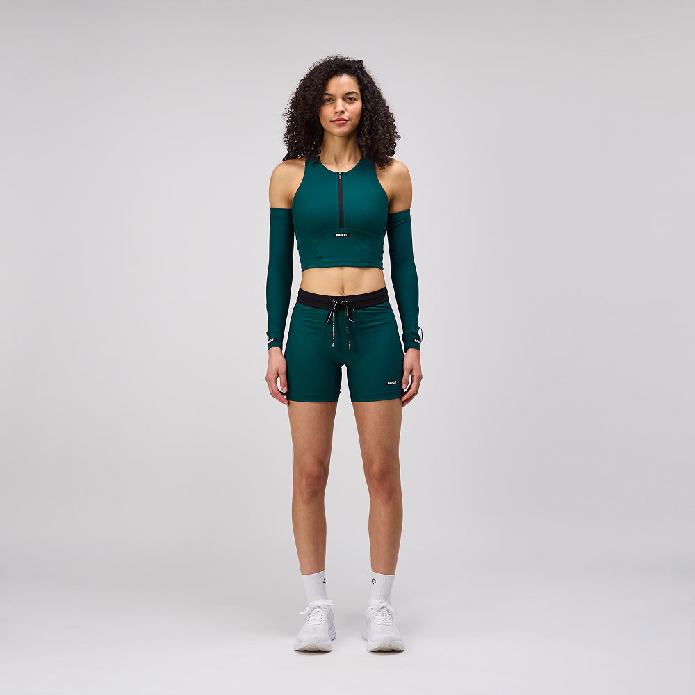 Cadence™ Zip Front Race Crop - Pine