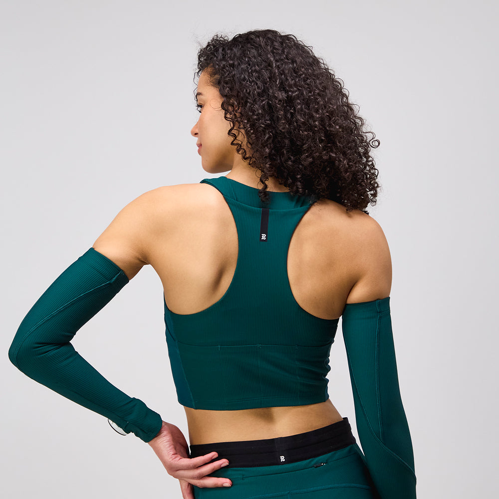 Cadence™ Zip Front Race Crop - Pine