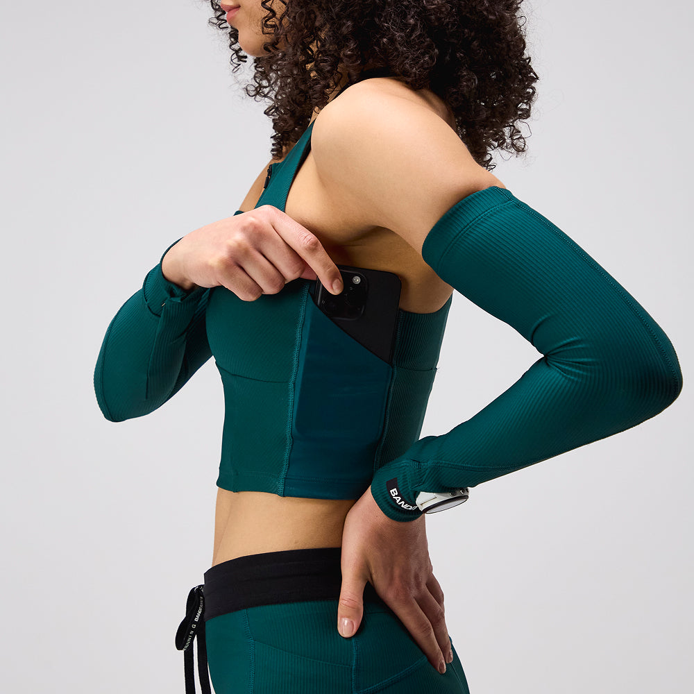 Cadence™ Zip Front Race Crop - Pine
