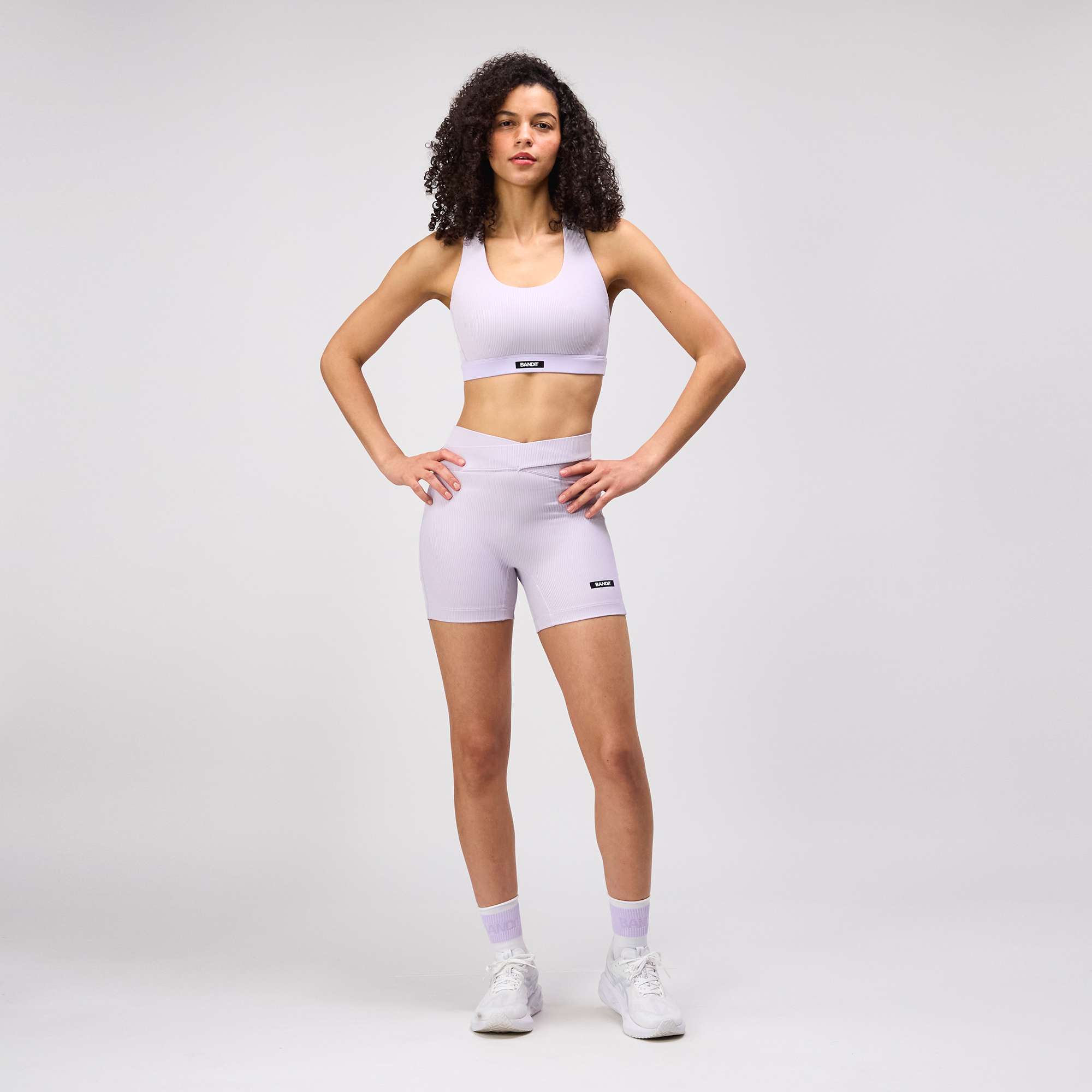 Striped Cadence™ Scoop Neck Run Bra - Light Thistle