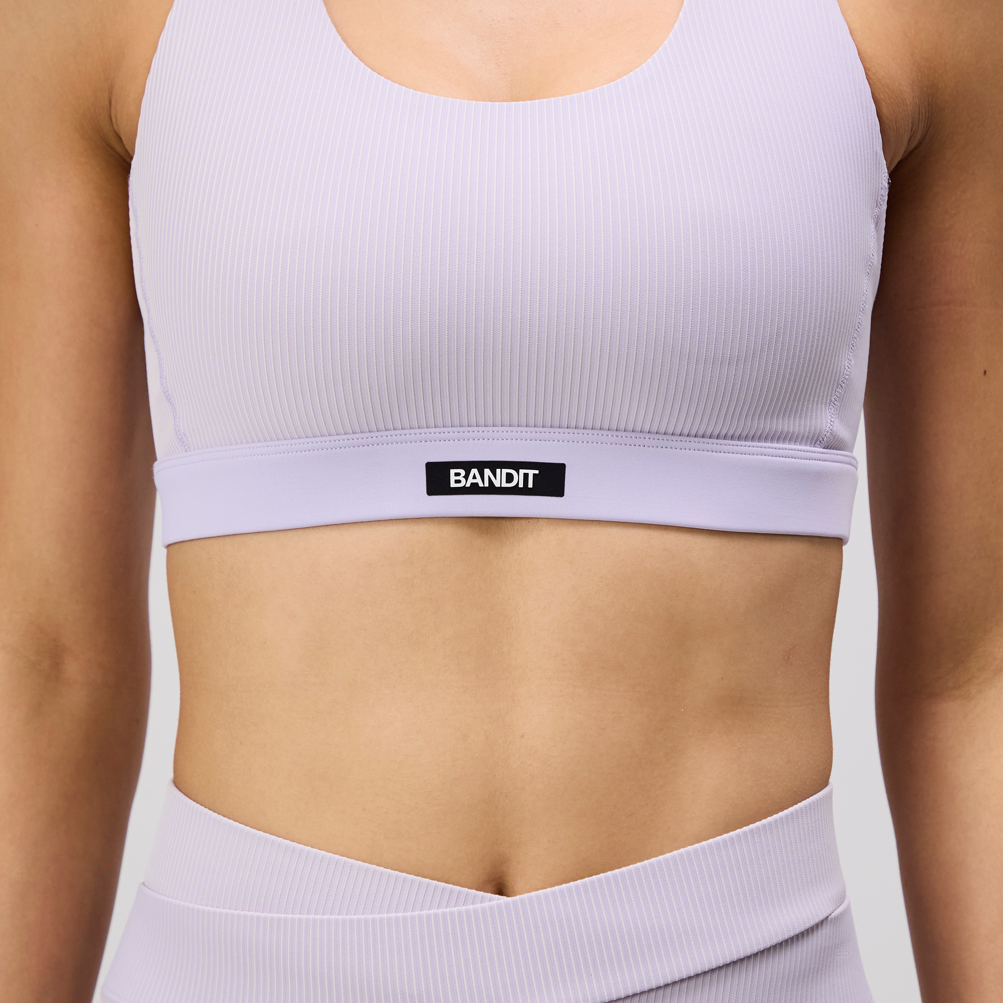 Striped Cadence™ Scoop Neck Run Bra - Light Thistle