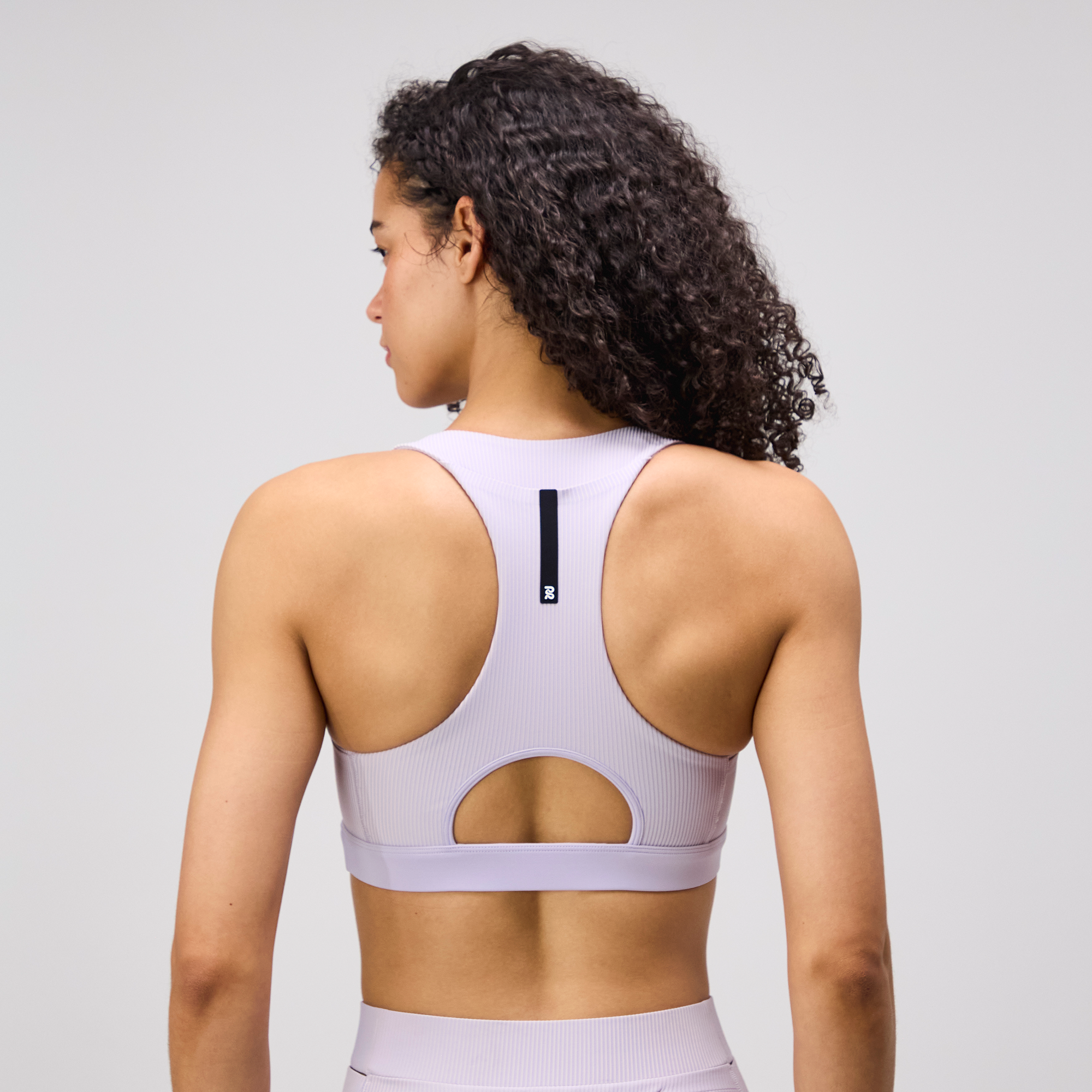 Striped Cadence™ Scoop Neck Run Bra - Light Thistle