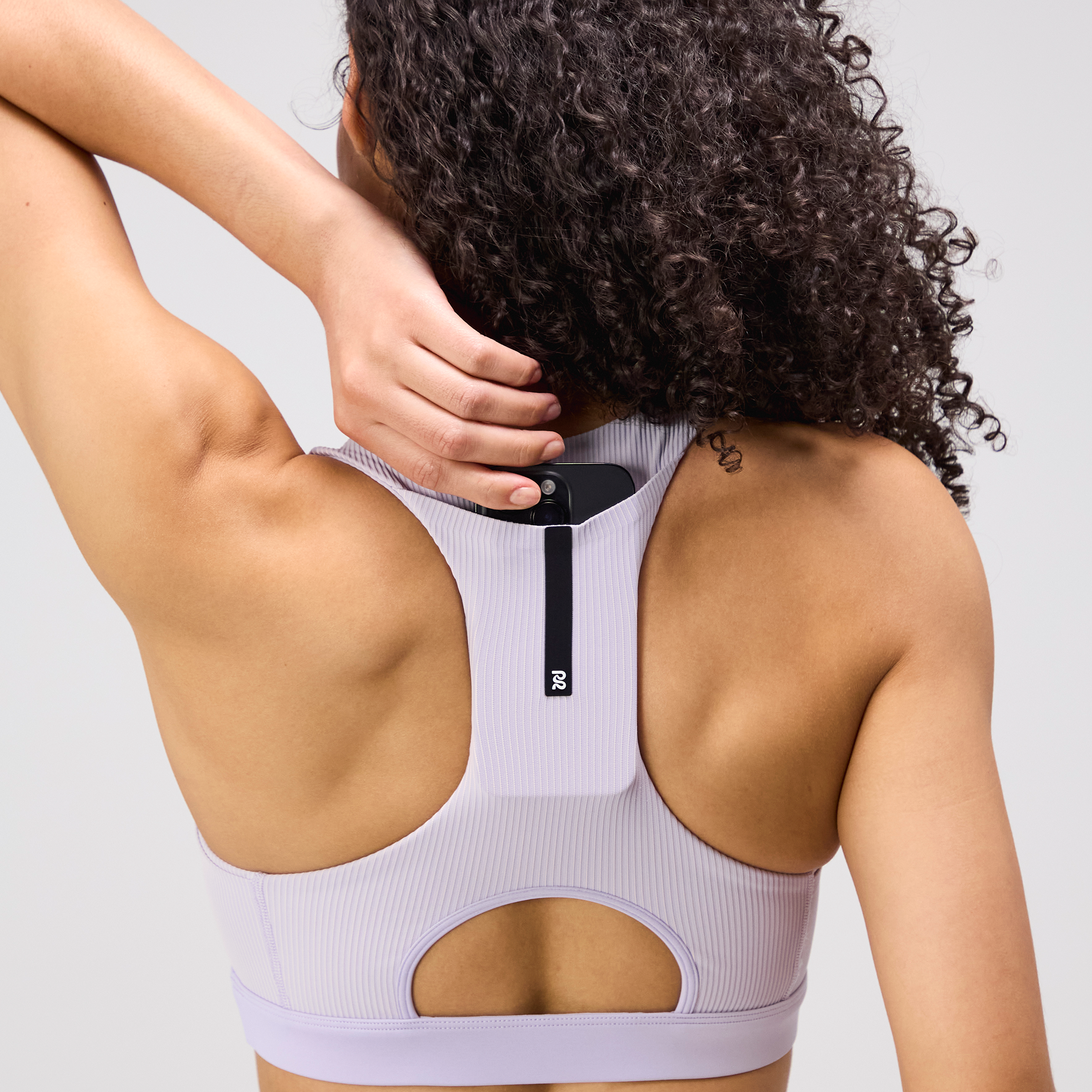 Striped Cadence™ Scoop Neck Run Bra - Light Thistle