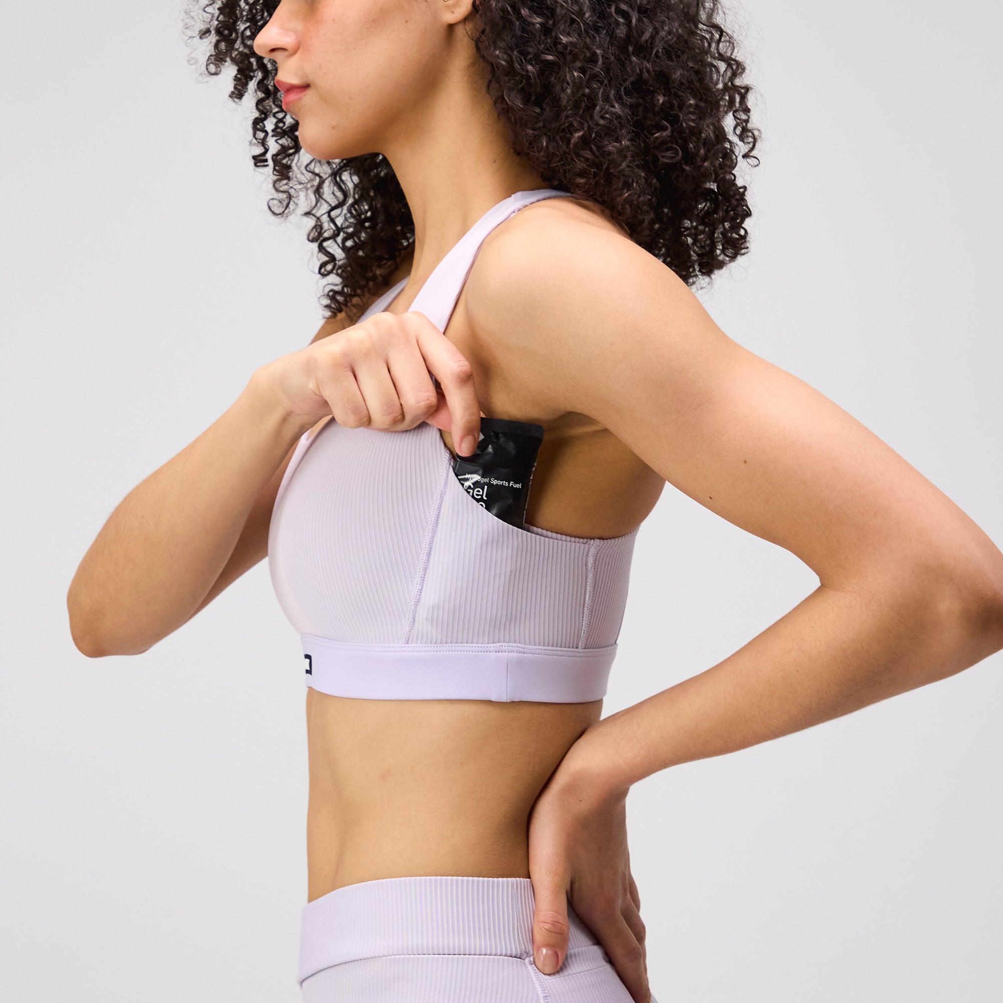 Striped Cadence™ Scoop Neck Run Bra - Light Thistle