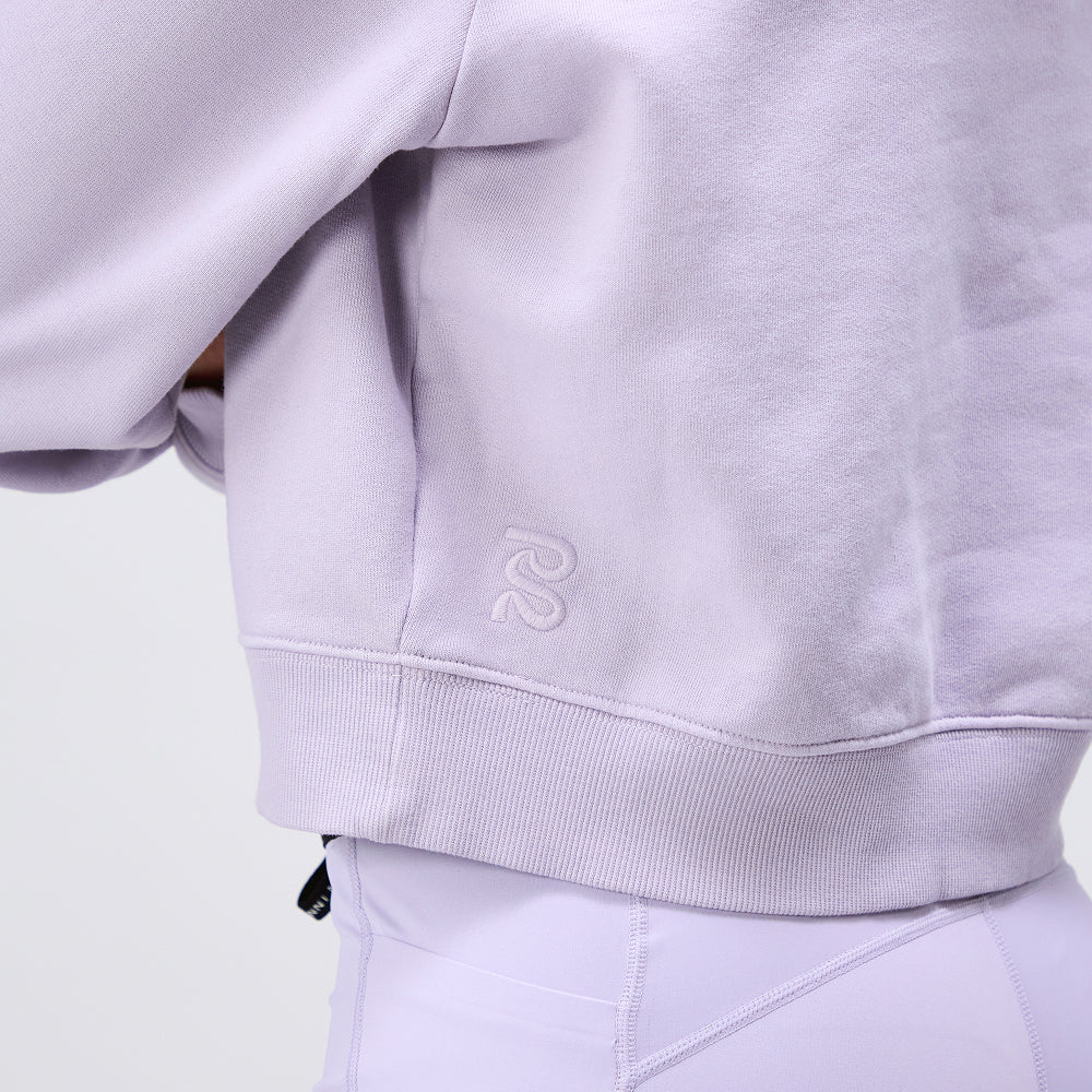 Cotton Fleece Women's Cropped Crewneck - Light Thistle