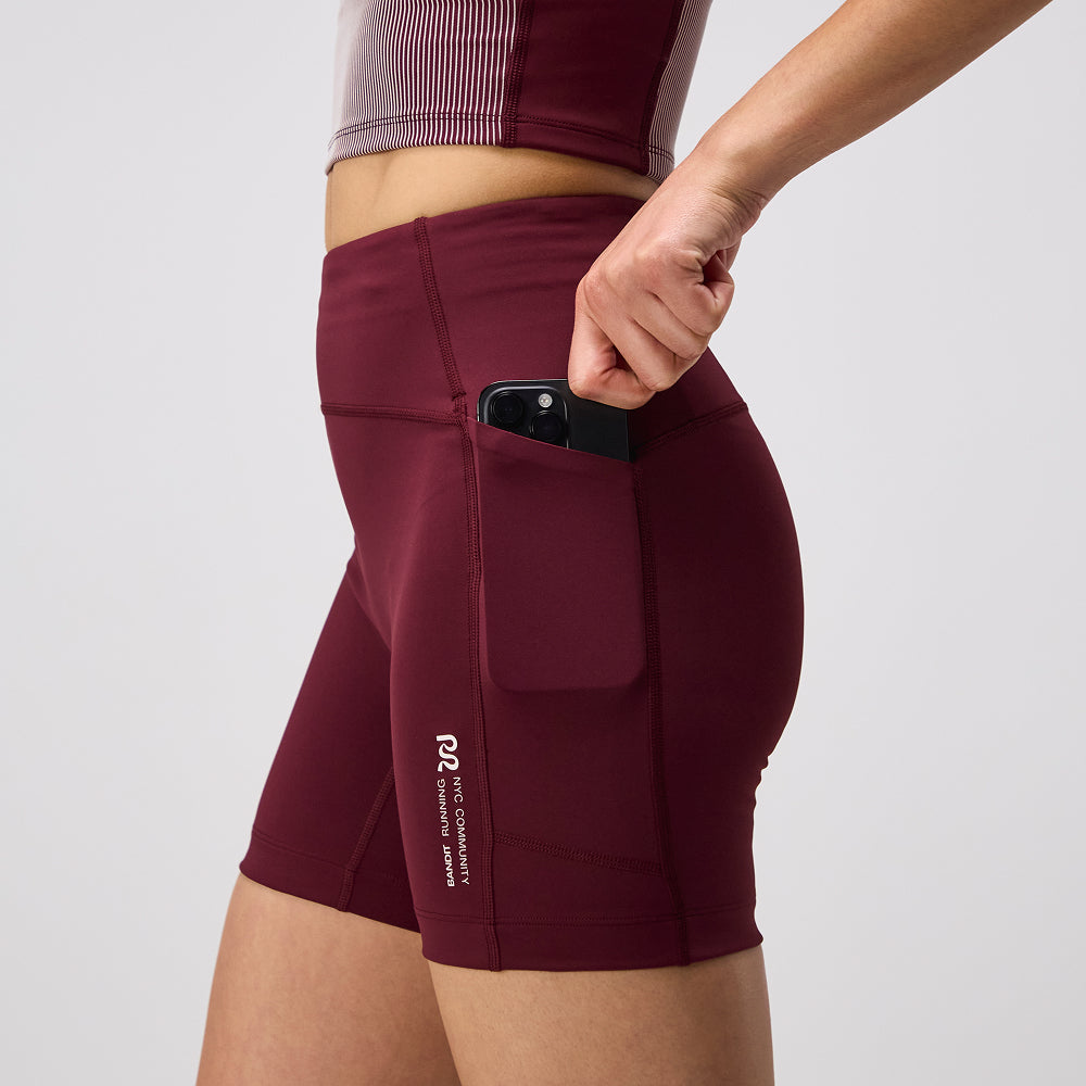 Stamina™ High Waist 5" Women's Compression Shorts - Port