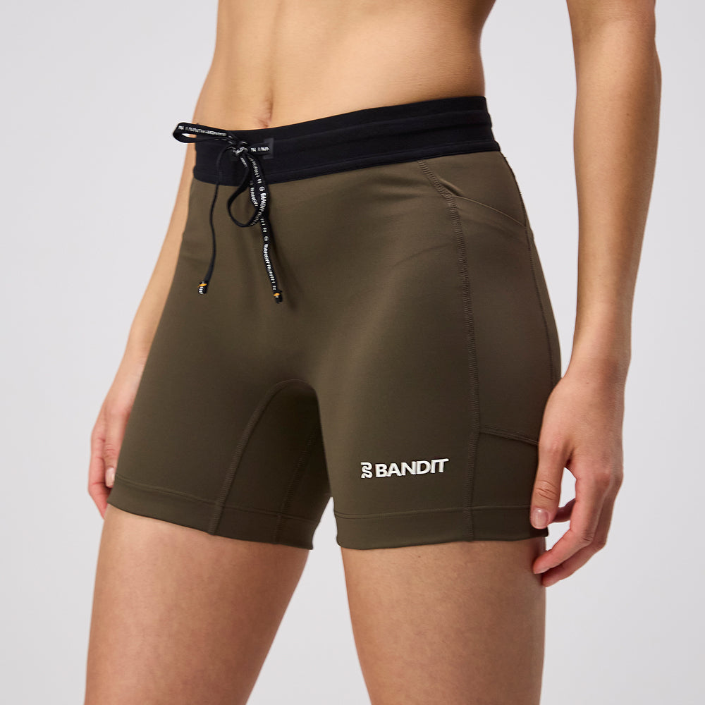 Stamina™ 5" Women's Compression Shorts - Dark Fatigue