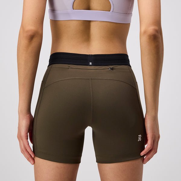 Stamina™ 5" Women's Compression Shorts - Dark F atigue