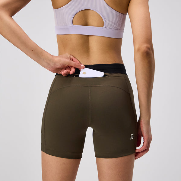 Stamina™ 5" Women's Compression Shorts - Dark F atigue