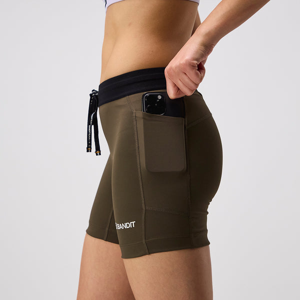 Stamina™ 5" Women's Compression Shorts - Dark F atigue