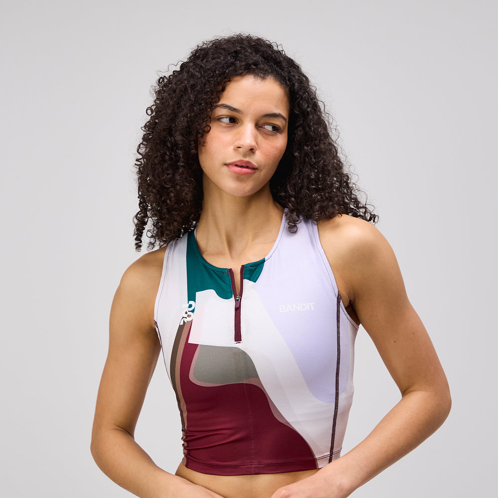 Ares Flex™ Zip Front Race Crop - Landscape Print
