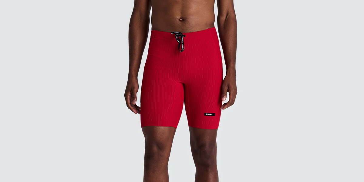 Men's Striped Cadence™ Half Tights - Oxide Red / Signal Red