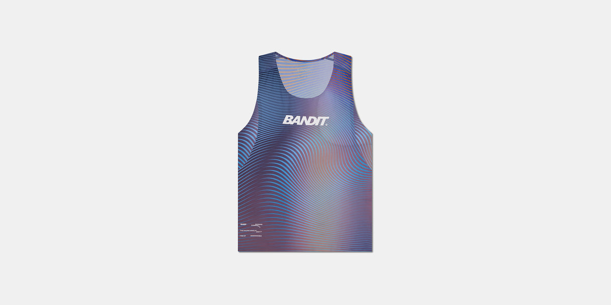 Drift™ Mirage Racing Singlet - Deep Peri Blue with Rust Gradient