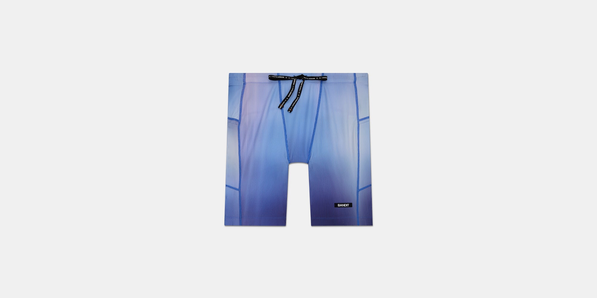 Striped Cadence™ 7 Pocket Half Tights - Deep Peri Blue Gradient