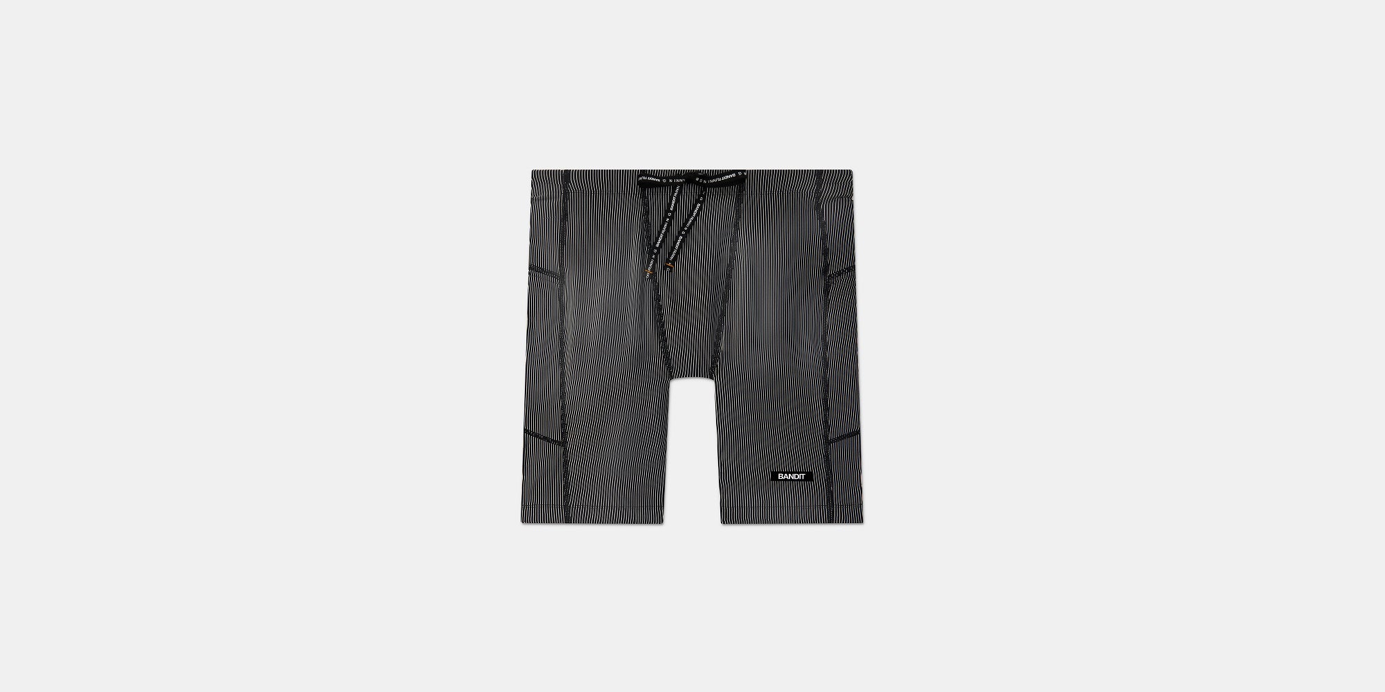 Striped Cadence™ 7 Pocket Half Tights - Black with Chalk