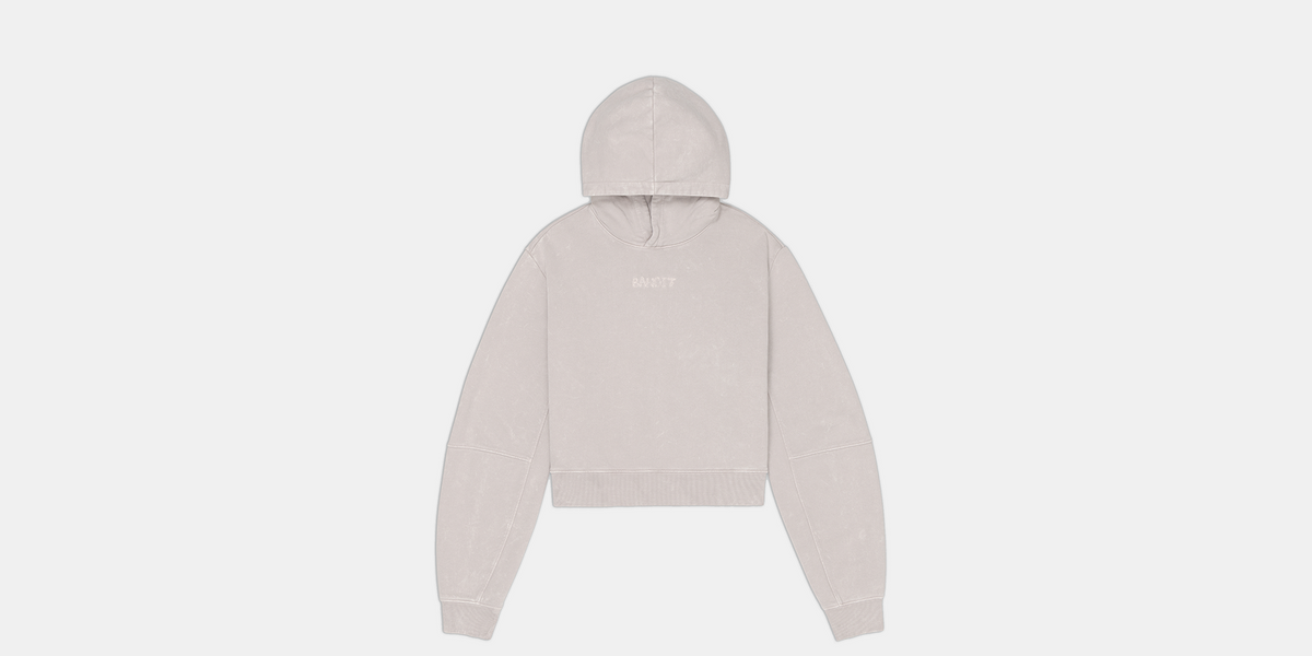 Women's Stitch Logo Cropped Hoodie - Ash