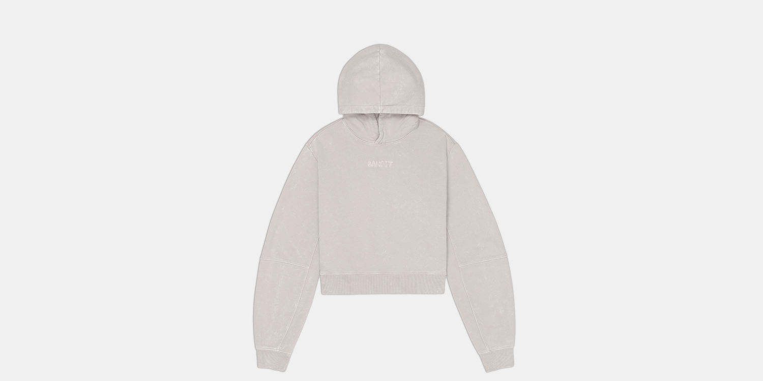 Women's Stitch Logo Cropped Hoodie - Ash