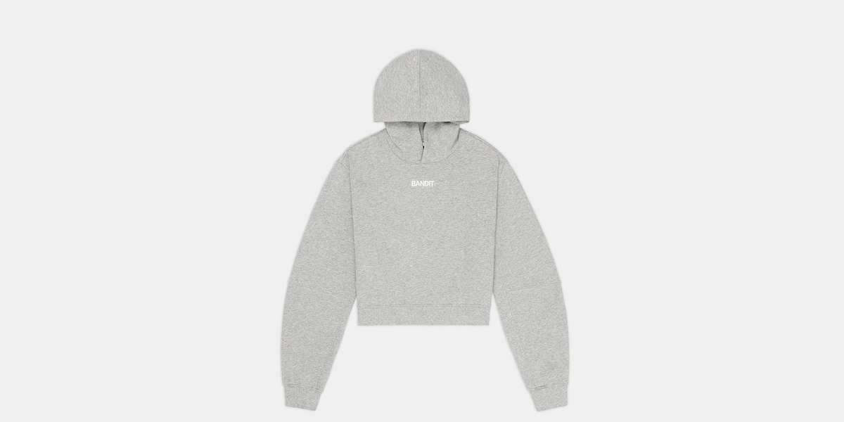 Women's Stitch Logo Cropped Hoodie - Heather Grey