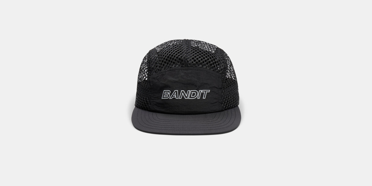 Mesh "Bandit" Reflective Run Hat - Black