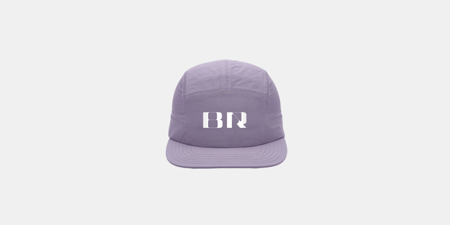 Blocked "BR" Nylon Run Hat - Light Thistle